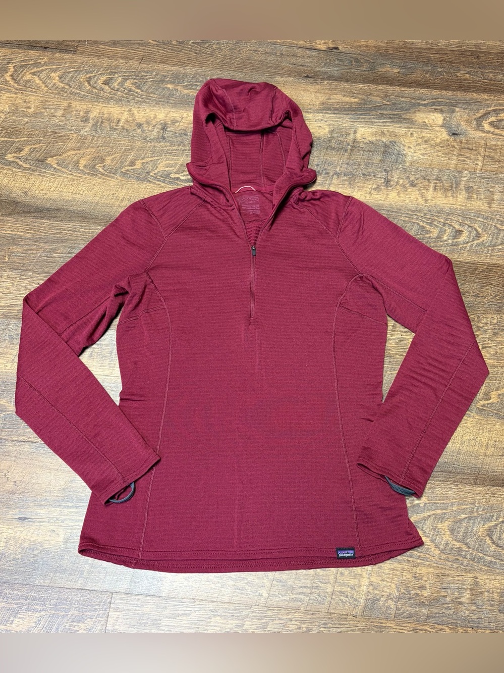 Patagonia Capilene Thermal Weight Zip-Neck Hoody Women's Medium Base Layer Red